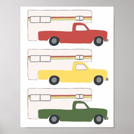 Happy Camper Truck Camping RV Rasta Art Poster (Vorne)