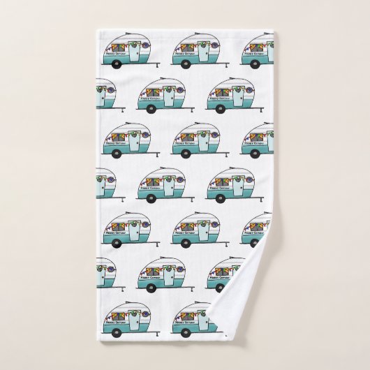 Happy Camper van Badhandtuch Set (Handtuch)