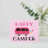 Happy Camper Van Postkarte (Stehend Vorderseite)
