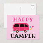 Happy Camper Van Postkarte (Vorne/Hinten)