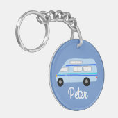 HAPPY CAMPER Van RV Motorhome Campervan CUSTOM Schlüsselanhänger (Vorderseite links)