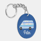 HAPPY CAMPER Van RV Motorhome Campervan CUSTOM Schlüsselanhänger (Vorderseite links)