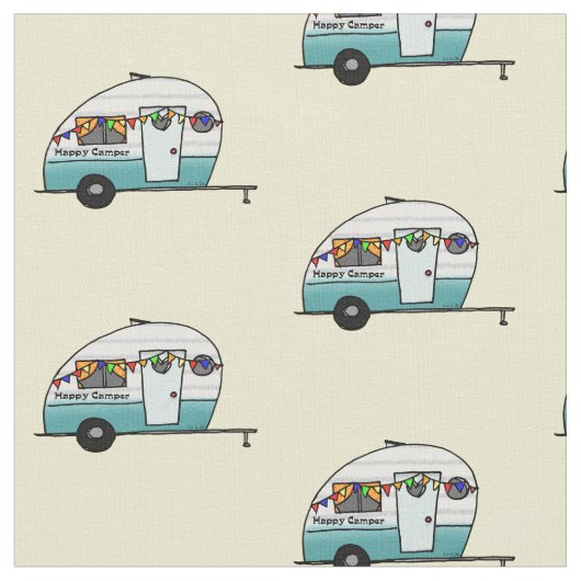 Happy Camper van Stoff (Nahaufnahme)
