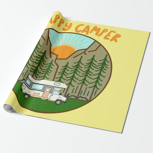 Happy Camper - Vanlife Grafik #7 Geschenkpapier (Ungerollt)