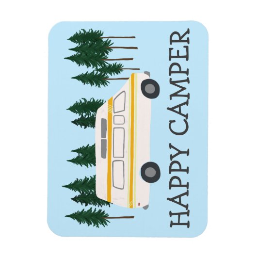 HAPPY CAMPER Vanlife RVing Motorhome Bäume Magnet (Vertikal)