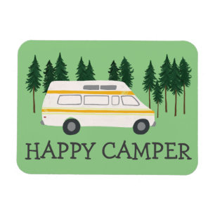 HAPPY CAMPER Vanlife RVing Motorhome Bäume Magnet