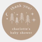 Happy Camper Vielen Dank Runder Aufkleber (Vorderseite)