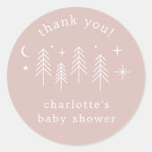 Happy Camper Vielen Dank Runder Aufkleber (Vorderseite)