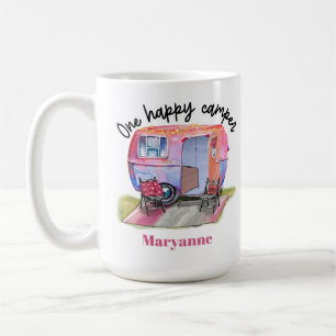 Happy Camper Vintag Pink Camper Kaffeetasse
