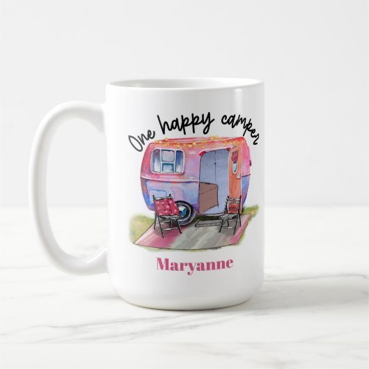 Happy Camper Vintag Pink Camper Kaffeetasse (Links)
