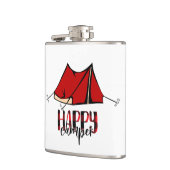 Happy Camper Vinyl Wrapped Flask Flachmann (Links)
