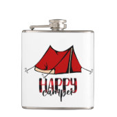 Happy Camper Vinyl Wrapped Flask Flachmann (Vorderseite)