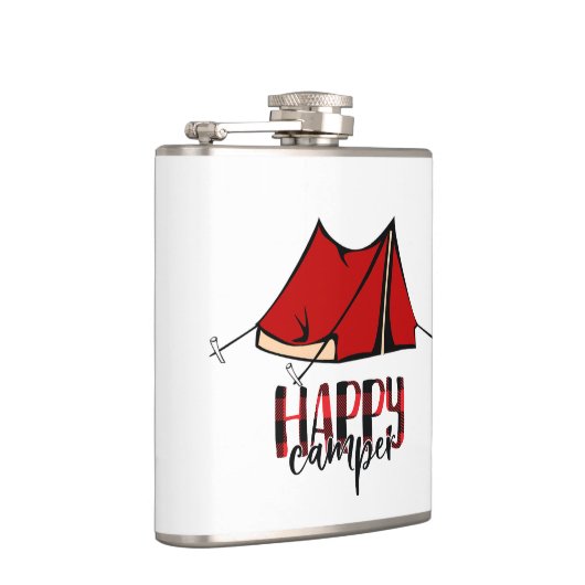 Happy Camper Vinyl Wrapped Flask Flachmann (Rechts)