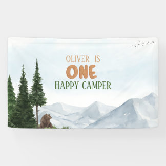 Happy Camper Waldjungen-Geburtstagsfeier Banner