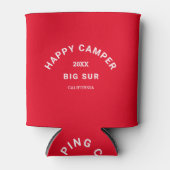 Happy Camper Wappen Camping Crew Retro Rot Dosenkühler (Vorderseite)