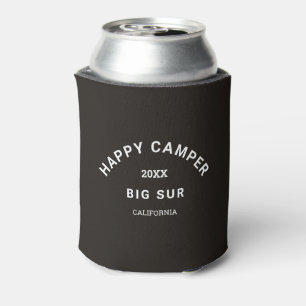Happy Camper Wappen Camping Crew Vintag Schwarz Dosenkühler