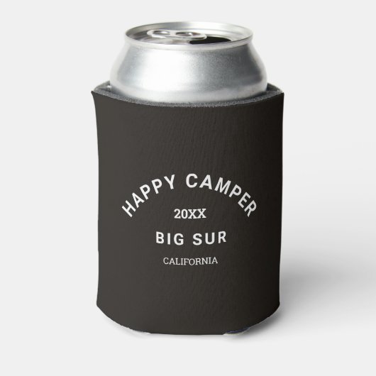 Happy Camper Wappen Camping Crew Vintag Schwarz Dosenkühler (Kanne Rückseite)