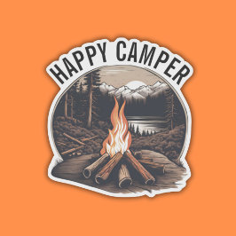 Happy Camper Waterproof Aufkleber