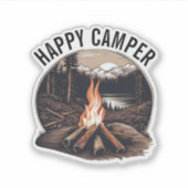 Happy Camper Waterproof Aufkleber (Vorderseite)
