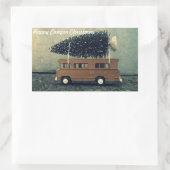 Happy Camper Weihnachten Rechteckiger Aufkleber (Tasche)