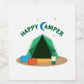 Happy Camper Weinetikett (Einzelnes Label)