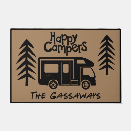 Happy Camper Welcome Door Mat Fußmatte (Vorderseite)