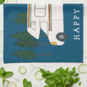 HAPPY CAMPER whimsical Motorhome RVing Forest Geschirrtuch (Gefaltet)