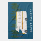 HAPPY CAMPER whimsical Motorhome RVing Forest Geschirrtuch (Vertikal)