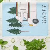HAPPY CAMPER whimsical Motorhome RVing Forest Geschirrtuch (Gefaltet)