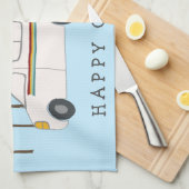 HAPPY CAMPER whimsical Motorhome RVing Forest Geschirrtuch (Viertel Falte)