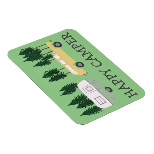 HAPPY CAMPER Whimsical Trailer RVing Motorhome Magnet (Rechte Seite)