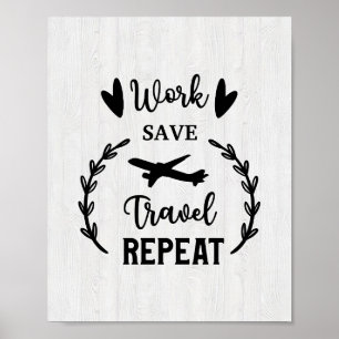 Happy Camper Work Rett Travel Wiederholung Poster