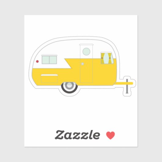 Happy Camper Yellow Aufkleber (Blatt)