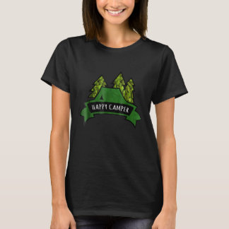 Happy Camper Zelt Camping Außenbereich Natur T-Shirt