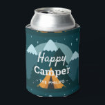 Happy Camper Zelt und Berge Dosenkühler<br><div class="desc">Für Camping- oder Familienausflüge. Personalisiert kann kühler sein.</div>