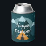 Happy Camper Zelt und Berge Dosenkühler<br><div class="desc">Für Camping- oder Familienausflüge. Personalisiert kann kühler sein.</div>