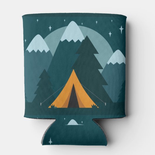 Happy Camper Zelt und Berge Dosenkühler (Rückseite)