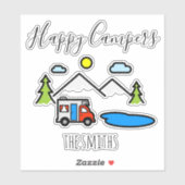 Happy Campers Camping RV Recreational Vehicle Aufkleber (Blatt)