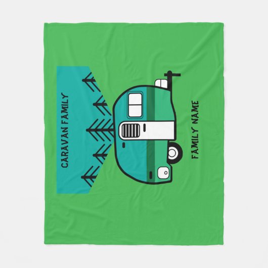Happy Campers Caravanning Funny Caravans Two-Tone Fleecedecke (Vorderseite)