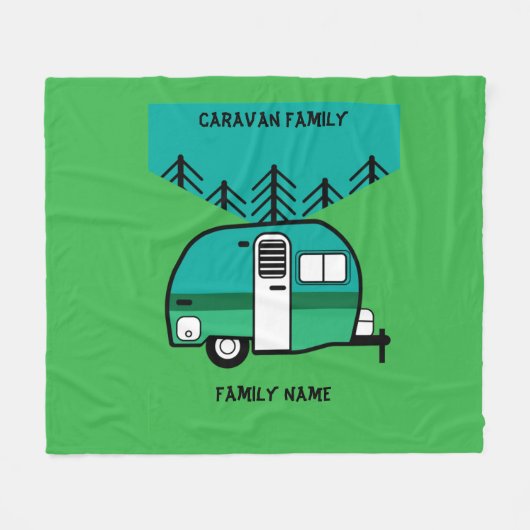 Happy Campers Caravanning Funny Caravans Two-Tone Fleecedecke (Vorderseite (Horizontal))