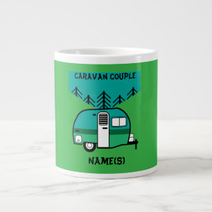 Happy Campers Caravanning Funny Caravans Two-Tone Jumbo-Tasse