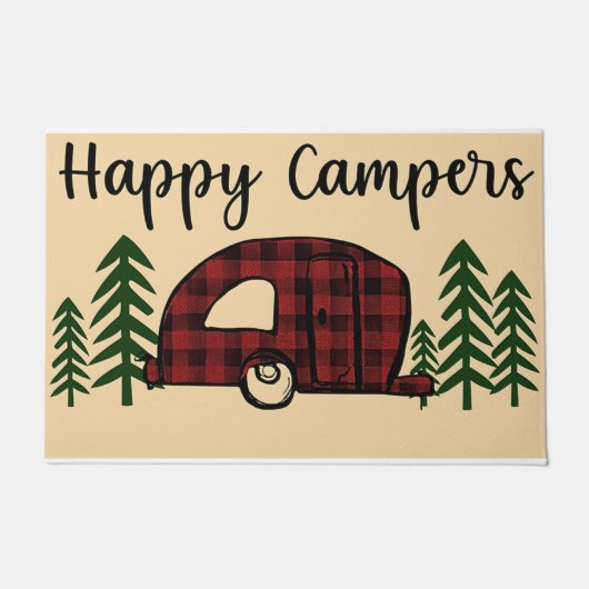 Happy Campers Doormat, Camping Mat Fußmatte (Vorderseite)