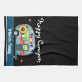 Happy Campers Familienname Geschirrtuch (Horizontal)