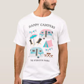 Happy Campers Familienname Retro Caravan Camping T-Shirt (Vorderseite)