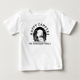 Happy Campers Family Name Camping Trip Schwarz-wei Baby T-shirt