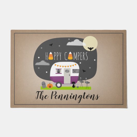 Happy Campers Halloween Camper RV Fußmatte (Vorderseite)