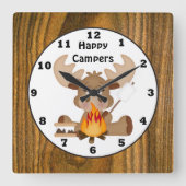 Happy Campers hat eine lustige Wanduhr (Vorderseite)