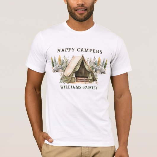 Happy Campers Kindergeburtstag Party T-Shirt (Vorderseite)