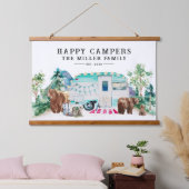 Happy Campers Name Wandteppich Mit Holzrahmen (Schlafzimmer)