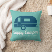 Happy Campers Navy Aquamarines Camping Kissen (Decke)